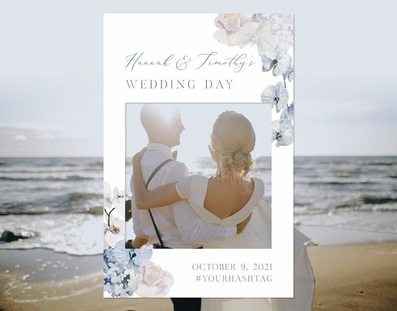 Hamptons Wedding Photo Prop Frame Template Custom Beach Wedding