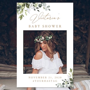 Rustic Baby Shower Photo Booth Frame Template, Baby Shower Selfie Frame, Rustic Baby Shower Props, Photo Booth Props | INSTANT DOWNLOAD