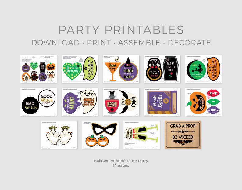 Bundle Halloween Bridal Shower Party Decorations Halloween Etsy Australia