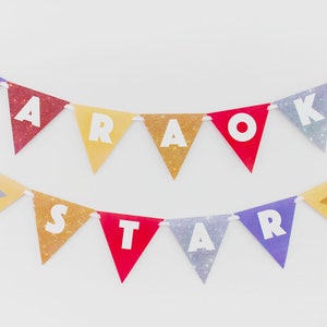 Karaoke Party Decorations, Karaoke Banner, Bunting, Music Party, Popstar Party, Rockstar, Karaoke Party Printable | INSTANT DOWNLOAD