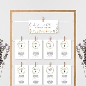 Garden Wedding Seating Chart Template, Wedding Seating Cards, Wedding Seating Plan, Botanical Wedding Seating Chart, Herb | INSTANT DOWNLOAD