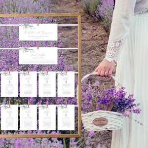 Lavender Wedding Seating Chart Template, Lavender Seating Cards, Purple Wedding Seating Chart, Lilac Wedding Seating Plan | INSTANT DOWNLOAD