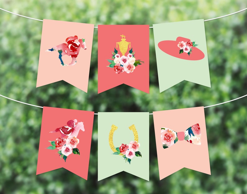Kentucky Derby Banner Derby Buntings Run For The Roses Etsy