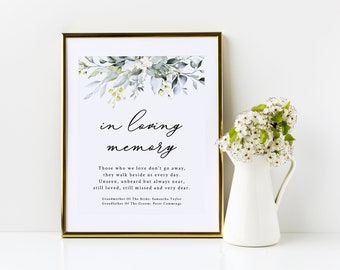 Printable in Memory Wedding Sign in Loving Memory Sign - Etsy