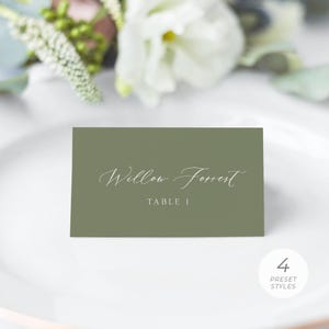 de marque Cartes de visite vert olive pour mariage, Cartes de visite élégants pour mariage, Cartes de visite pour mariage, Cartes de visite de couleur vert forêt | TÉLÉCHARGEMENT NUMÉRIQUE
