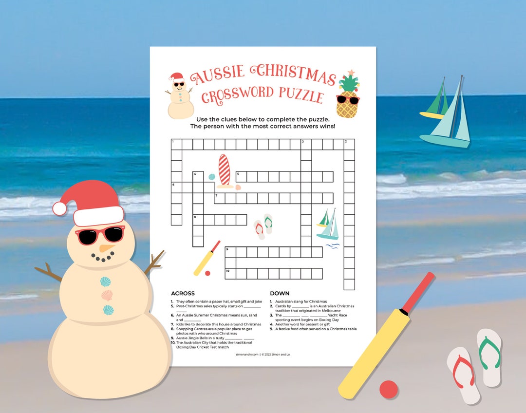 Aussie Christmas Crossword Puzzle Australian Christmas Party Games Aussie Christmas Crossword Puzzle Australian Christmas Party Games