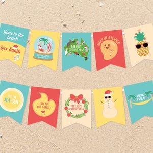 Aussie Christmas Girlande, australische Weihnachtsparty Dekoration, Sommer Weihnachten, Weihnachten am Strand, Wimpelkette, Printable | SOFORTIGER DOWNLOAD