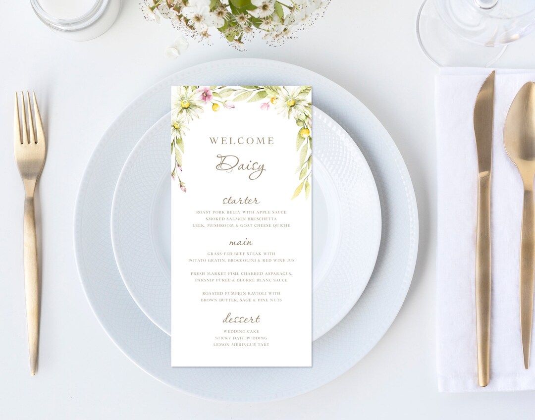 Cottagecore Place Cards Menu Template Guest Name Menu Tent Etsy Australia