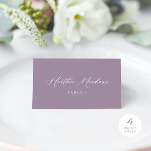 de marque Cartes de visite pour mariage lavande, Cartes de marque pour mariage violets, Cartes de nom pour mariage, Cartes de visite pour mariage lilas | TÉLÉCHARGEMENT NUMÉRIQUE
