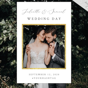 Minimalist Wedding Photo Prop Frame Template, Wedding Photo Booth Props, Wedding Selfie Frame, Engagement Photo Props | INSTANT DOWNLOAD