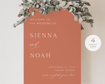 Terracotta Wedding Welcome Sign Template: Boho Fall Decor (Instant Download)