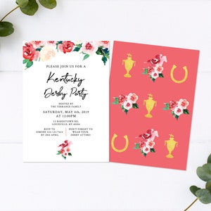 Kentucky Derby Invitation, Editable Template, Run for the Roses, Derby Bridal Shower, Kentucky Derby Party Invite | INSTANT DOWNLOAD