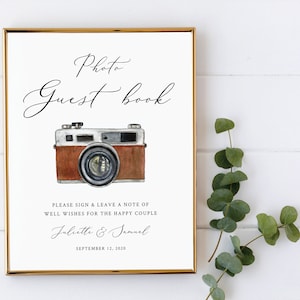 Photo Guest Book Sign Template, Minimalist Guest book Sign, Wedding Guest Book Sign, Custom Guest Book Sign, Editable | INSTANT DOWNLOAD