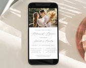 Electronic Minimalist Rehearsal Dinner Invitation Template, Modern Wedding Rehearsal Dinner, The Night Before, Evite  | INSTANT DOWNLOAD