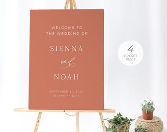 Terracotta Wedding Welcome Sign Template,  Fall Wedding Welcome Sign, Boho Wedding Welcome Sign,  Minimalist Welcome Sign | INSTANT DOWNLOAD