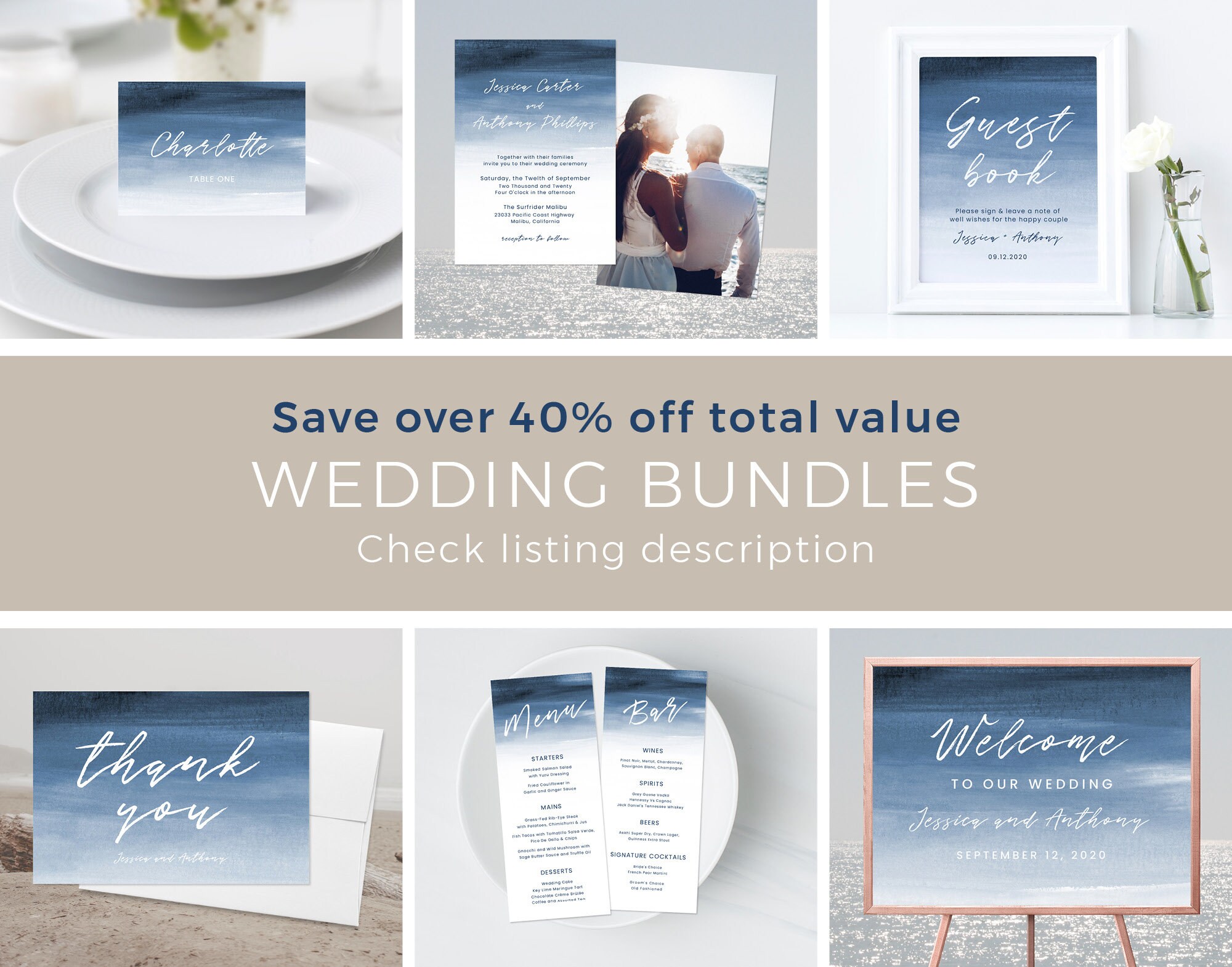 Beach Place Cards Template Beach Tent Cards Wedding Table | Etsy