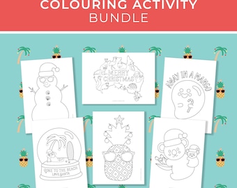 Aussie Christmas Colouring Activity, Australian Christmas Kids Activity, Christmas Party, Teacher Resource, Printable | INSTANT DOWNLOAD