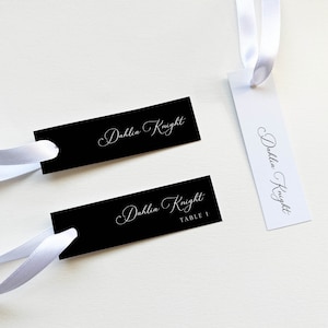 Schwarze Hochzeit Tischkarten Vorlage, Moderne Tischkarten, Minimalistische Tischkarten, Kalligraphie Namenskarten | SOFORTIGER DOWNLOAD