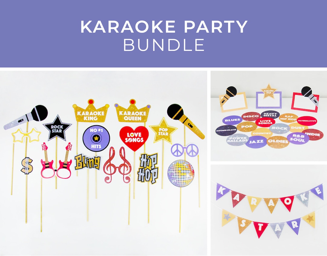 Karaoke Party Decorations, Karaoke Photo Booth Props, Karaoke Night