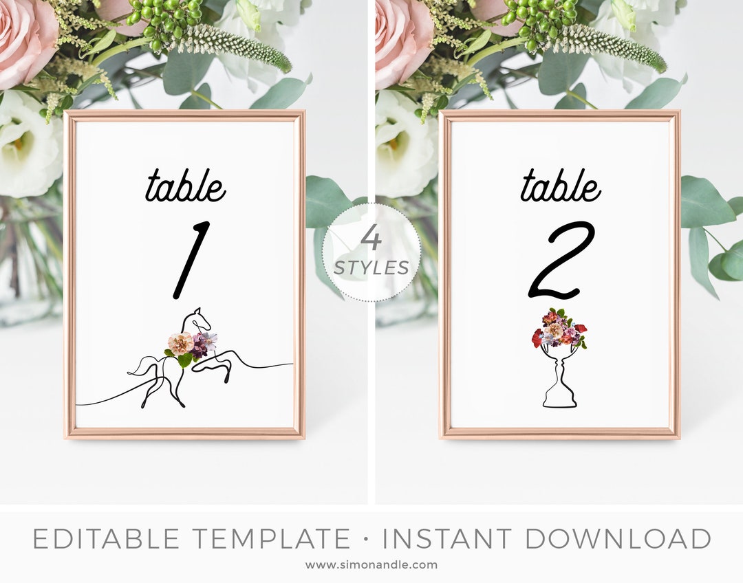 Melbourne Cup Table Number Template, Seating Card, Table Decor, Table