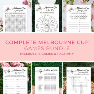 Melbourne Cup Games Bundle, Melbourne Cup Office Party Games, Derby Games, Activities, Horse Racing, Printable  | INSTANT DOWNLOAD