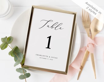 Minimalist Table Number Template, Minimalist Wedding Table Number, Seating Cards, Modern Table Number, Elegant Table Sign | INSTANT DOWNLOAD