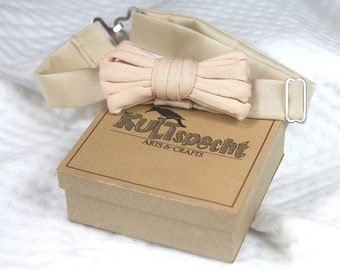 Beige bow tie fabric for children, various sizes with storage box