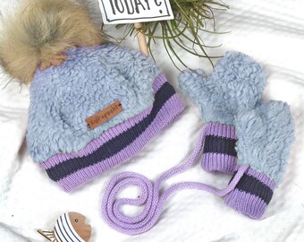 Baby Winter Hat, Set Hat and Mittens