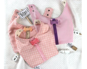 Festive baby bib with bow, various designs