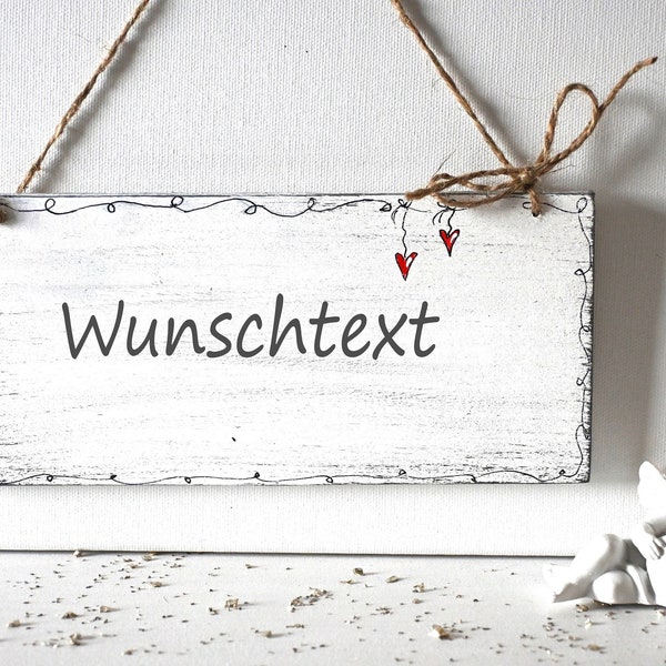 Holzschild mit Ihrem Wunschtext Shabby Schild