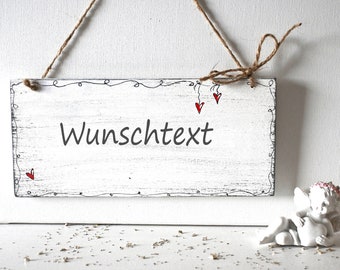 Holzschild mit Ihrem Wunschtext Shabby Schild