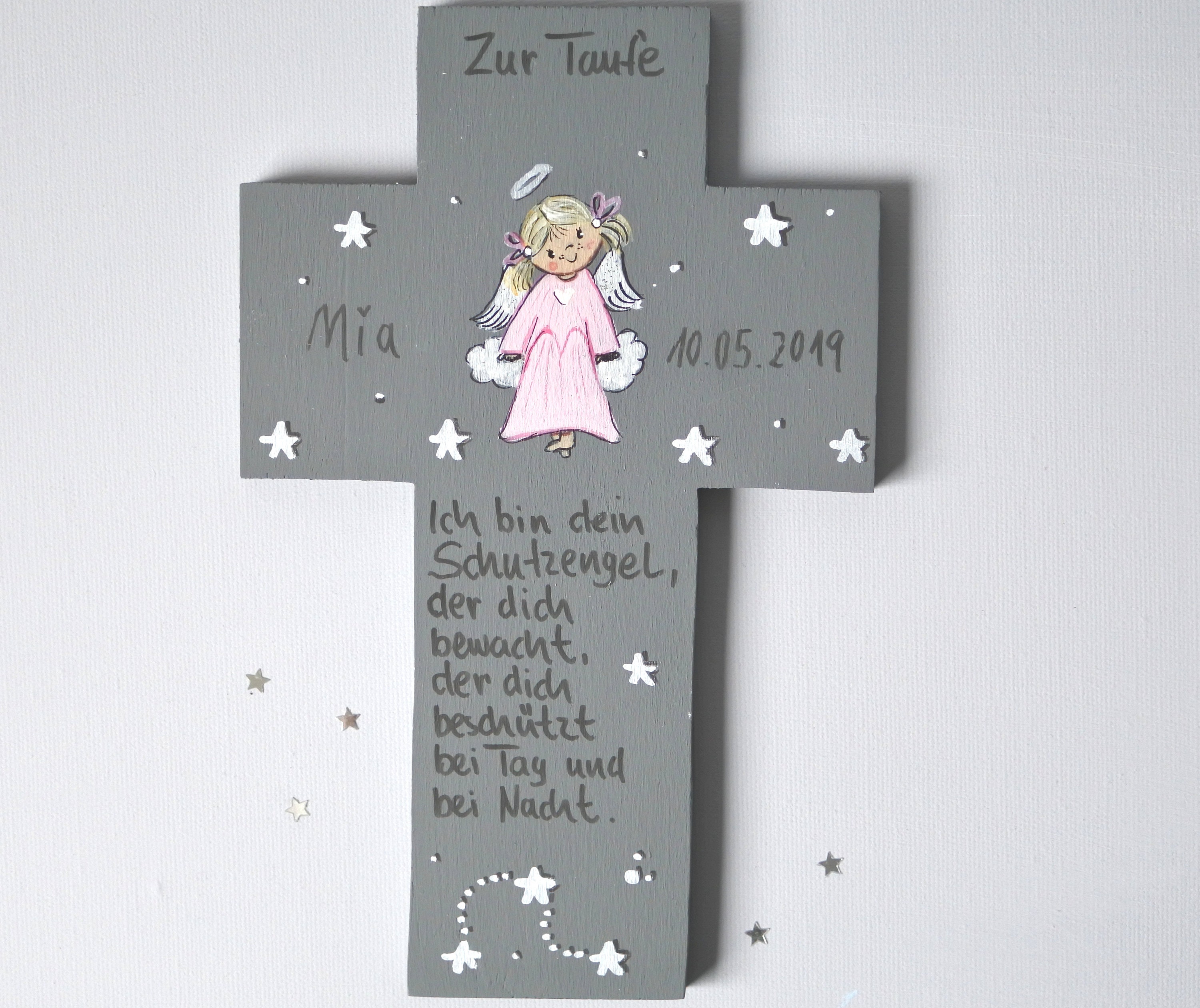 Babyartikel Kinderkreuz m.Schutzengel Taufkreuz Taufgeschenk Kinderkreuz m.Schutzengel Taufkreuz Taufgeschenk Taufe Holzkreuz Kommunion....