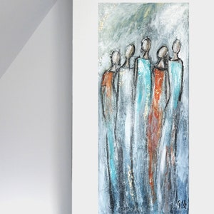 Acrylbild Frauen abstrakt/Strukturbild mit Blattgold/figurative Kunst/moderne Malerei/abstrakte Kunst auf Leinwand Bild 1
