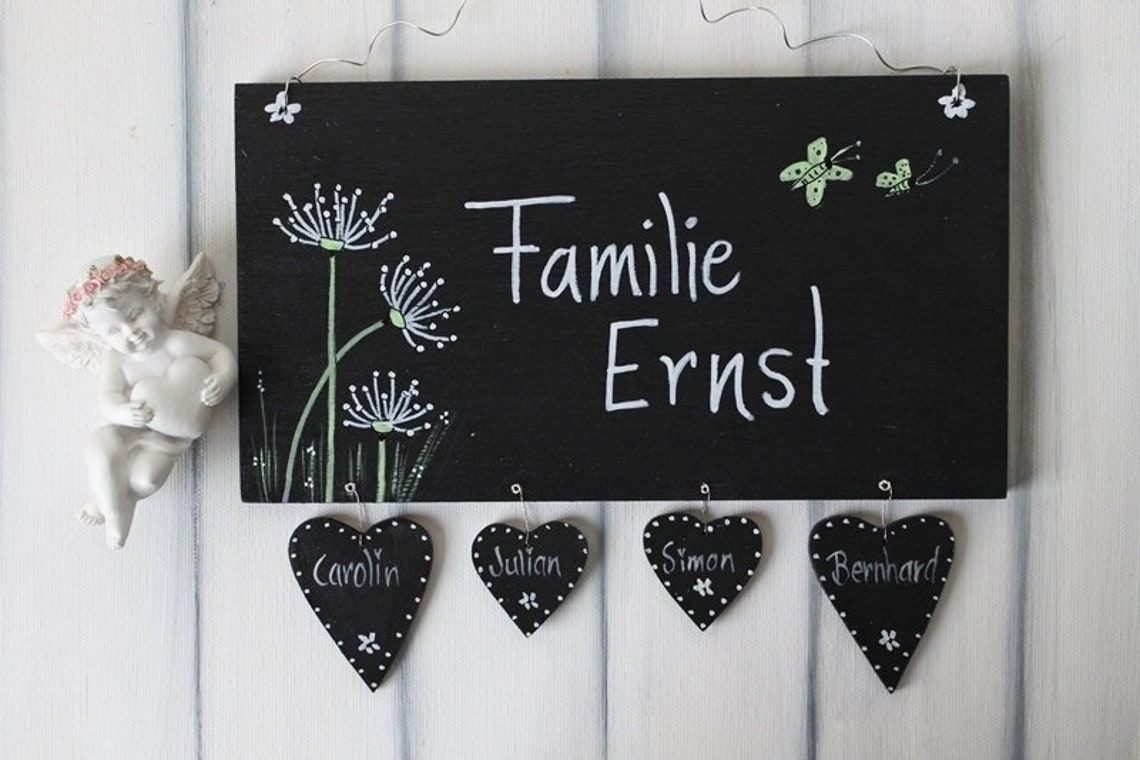 Türschild Familie personalisiert/ Familienschild Etsy
