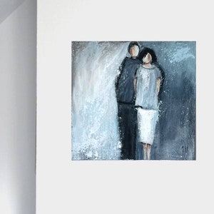 Abstraktes Acrylbild/ Paar/Strukturbild Leinwand/moderne Malerei/Malerei Menschen/Kunst/moderne Bilder/ Menschen abstrakt image 4