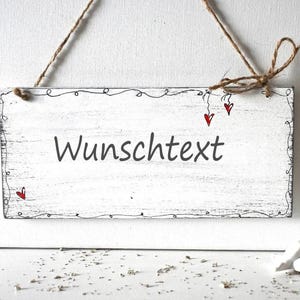 Vintage Holzschild mit Ihrem Wunschtext Shabby Schild weiß handbemalt