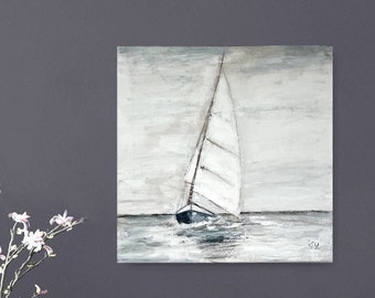 Segelbootbild/ Acrylbild mit Segelbooten/Segel Leidenschaft/Segelbootbild auf Leinwand/Bild Segeboot/Meer/