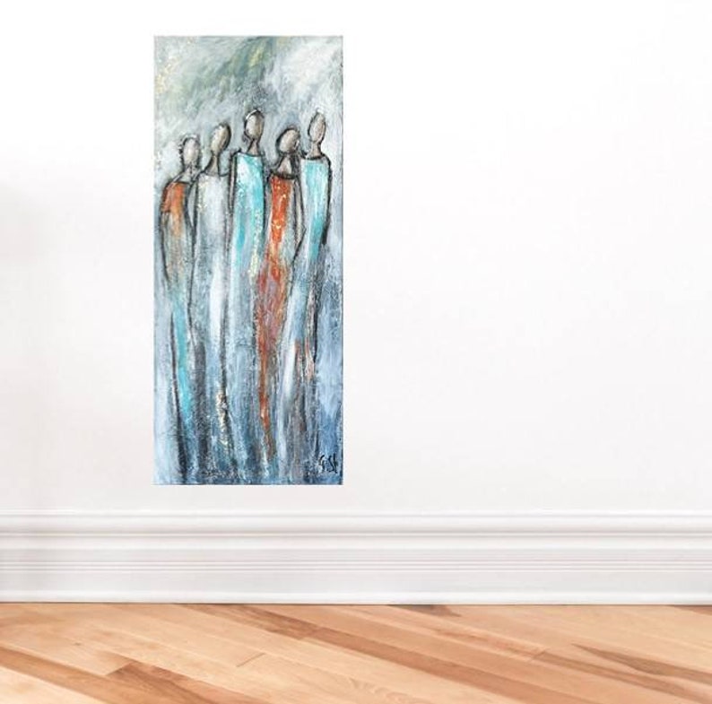 Acrylbild Frauen abstrakt/Strukturbild mit Blattgold/figurative Kunst/moderne Malerei/abstrakte Kunst auf Leinwand Bild 9