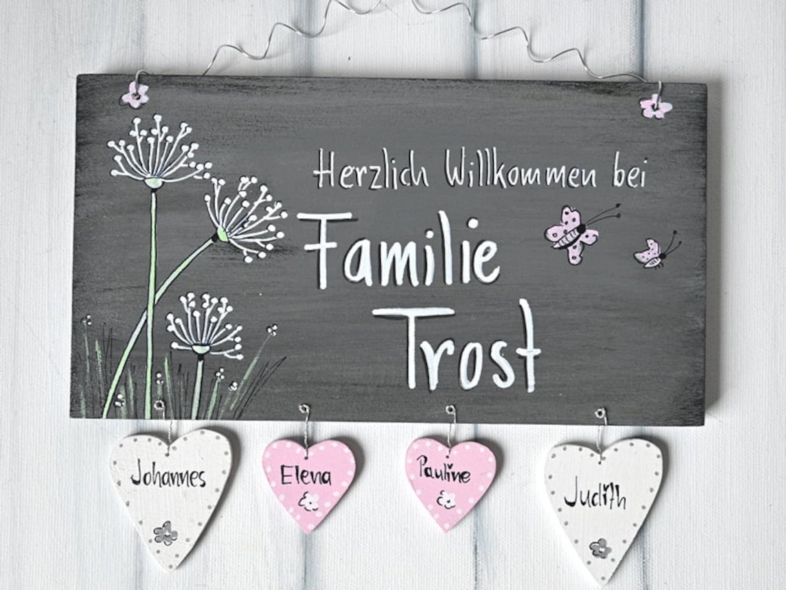 Türschild Familie personalisiert/ Familienschild Etsy.de