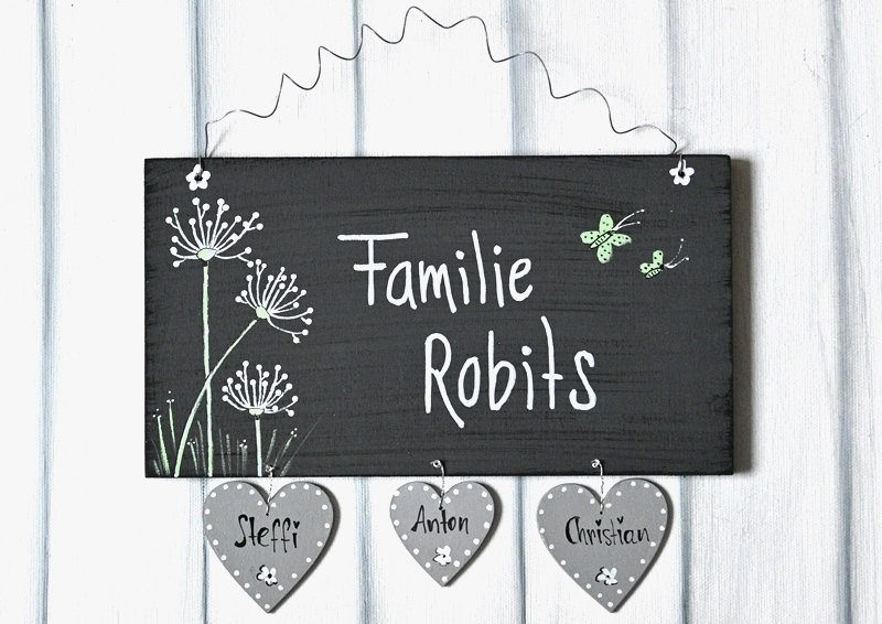 Personalisierbares Türschild Aus Schiefer Mit Pusteblumen-Motiv - 20x30 Cm, Graviert Mit Familiennamen, Für Außenbereich, Geschenk Zum Einzug