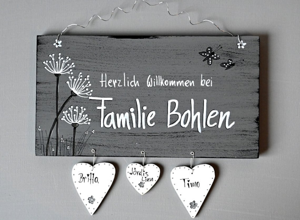 Türschild Familie personalisiert/ Familienschild Etsy.de