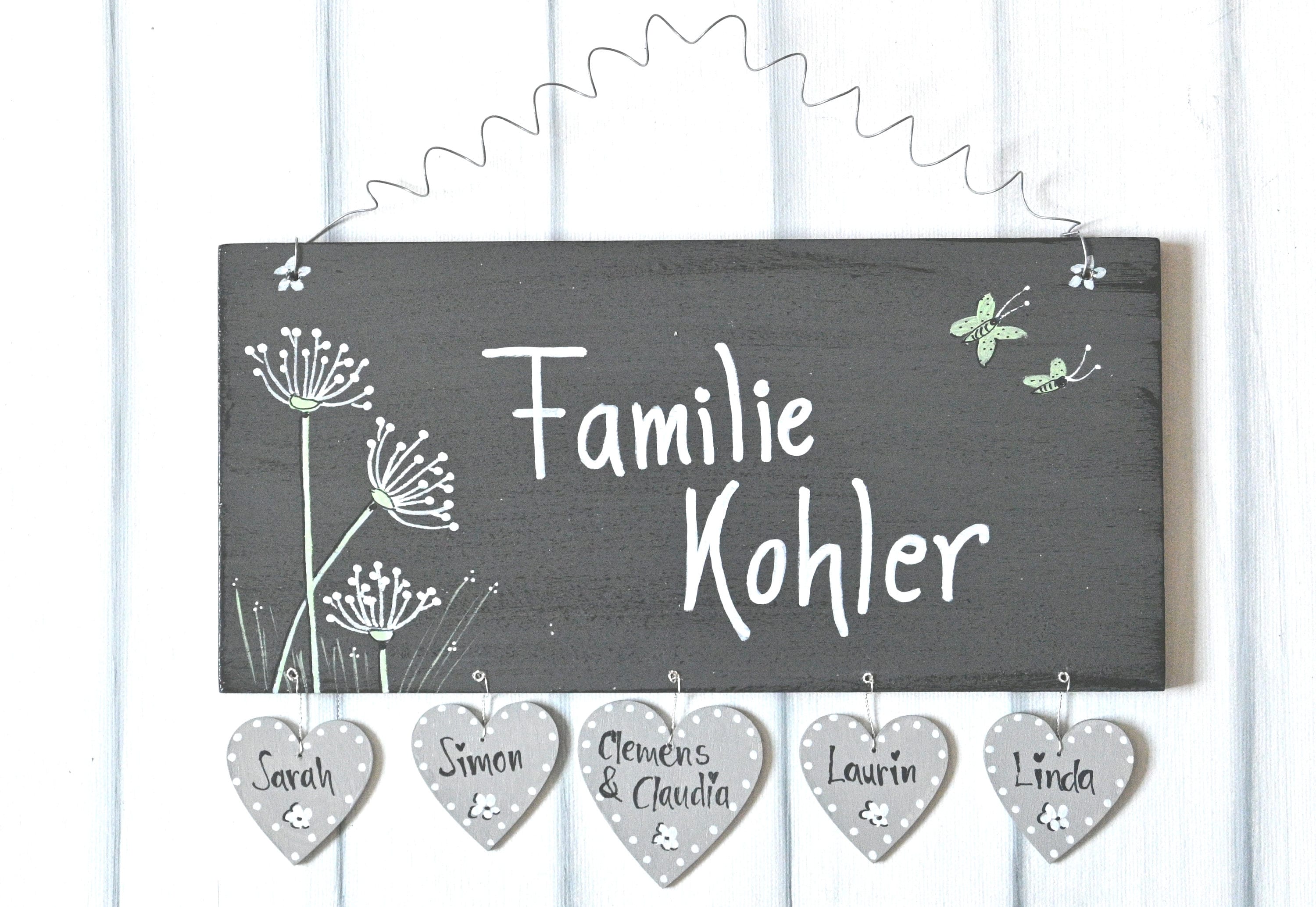Türschild Familie personalisiert/ Familienschild Etsy