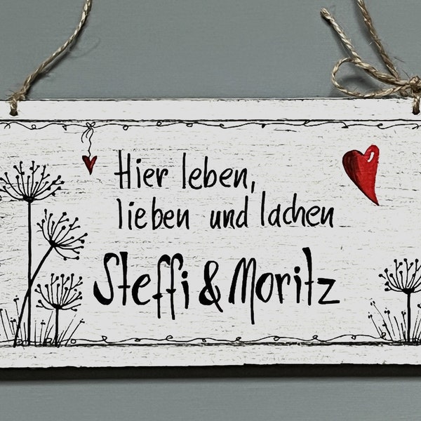 Türschild Pusteblume personalisiert  Türschild Familie Shabby Chic  Schild shabby schilder shabby schic