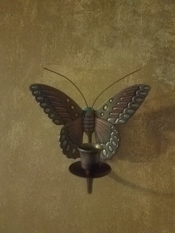 Metal butterfly candle holders Etsy