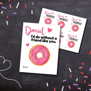 Donut Valentine’s Day Cards Printable | Kids Valentines | Donut Valentines | Funny Pun DIY Valentine Cards