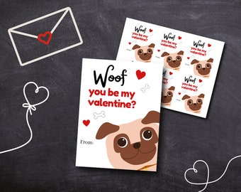 Puppy Valentine’s Day Cards Printable | Kids Valentines | Puppy Valentines | DIY Valentine Cards