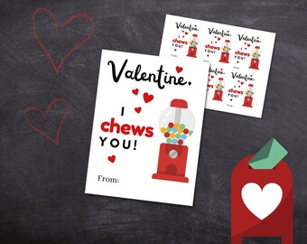 Valentine’s Day Cards Printable | Kids Valentines | Gumball Valentines | Funny Pun DIY Valentine Cards