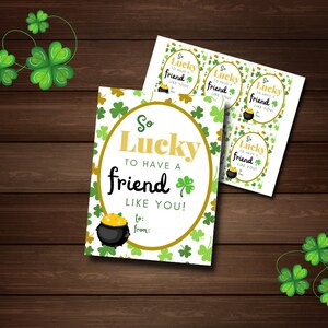 St. Patrick’s Day Gift Tag Printable | Lucky Shamrock Party Favor Printable | DIY St. Patrick’s Day Gift Tag Cards Digital Download