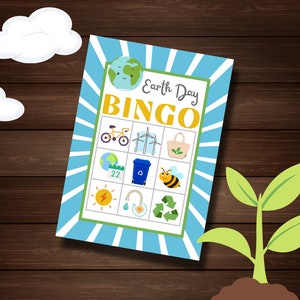 Earth Day Bingo Printable | Kids Picture Bingo |  Earth Day Activity | Kids Bingo Cards Printable  | Kids Bingo Cards Download