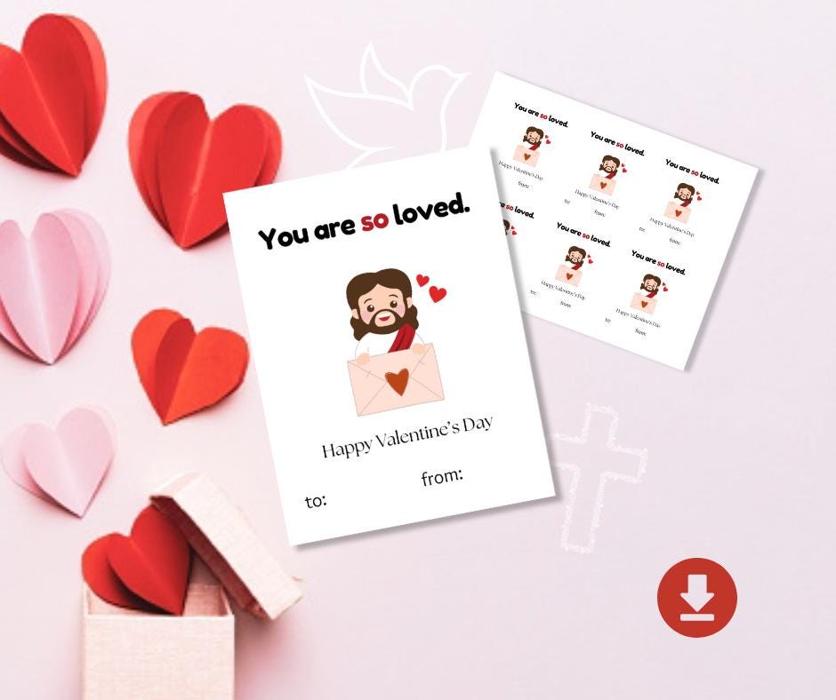 Christian Valentine’s Day Cards Printable | Jesus Valentine | Printable ...
